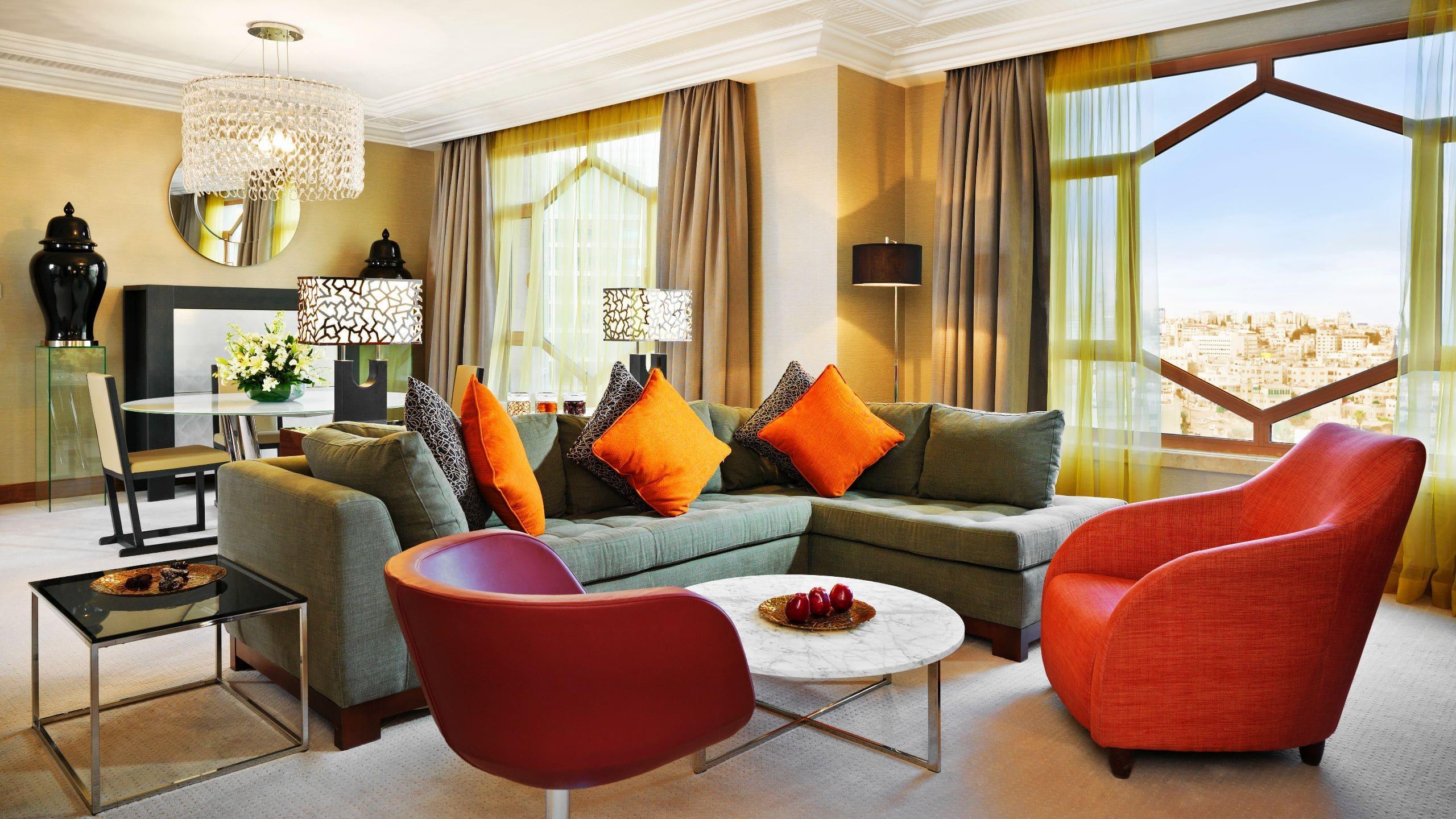 Отель Grand Hyatt Амман Экстерьер фото A living room at the hotel